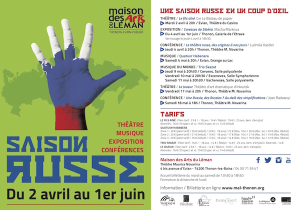 Affiche. Thonon-les-Bains. Une saison russe en un coup d|œil. 2019-04-02